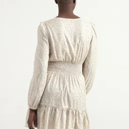 United Colors of Benetton Beige Printed A-Line Dress image 2