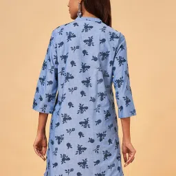 Rangmanch by Pantaloons Blue Printed High Low Short Kurti image 2