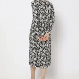 Vero Moda Black Floral Print A-Line Dress image 2