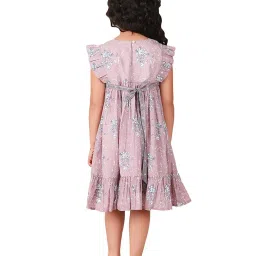 Fabindia Kids Lavender Floral Print Dress image 2
