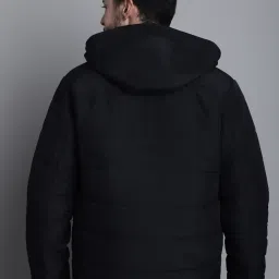 Cantabil Black Regular Fit Hooded Jacket image 2