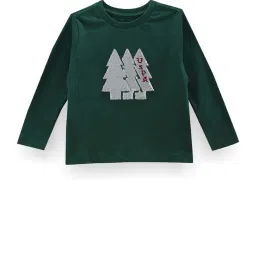 U.S. Polo Assn. Kids Green Cotton Embellished Full Sleeves T-Shirt image 2