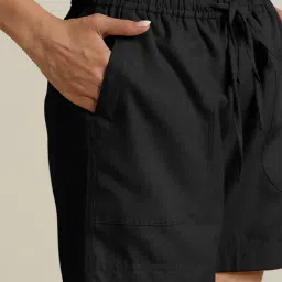 trueBrowns Black Plain Shorts image 5