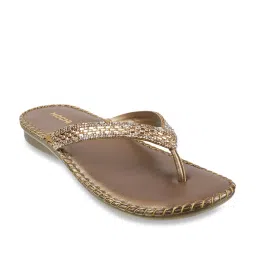 Mochi Women's Gold Thong Sandals image 2
