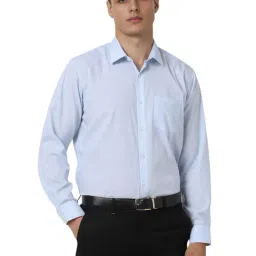 Van Heusen Blue Cotton Regular Fit Checks Shirt-picture-17