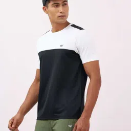 Wildcraft Black & White Regular Fit Colourblocked T-Shirt image 2