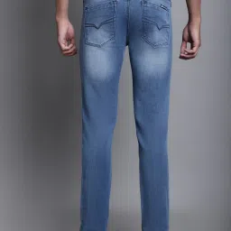 Cantabil Medium Blue Regular Fit Lightly Washed Jeans image 2