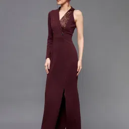 Miss Chase Wine Embellished Gown image 2