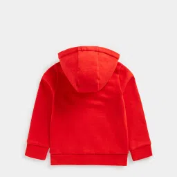 Mothercare Kids Red Solid Full Sleeves Hooded Sweatshirt image 2