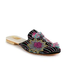 The Desi Dulhan Women's Black Mule Shoes image 2