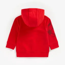 Mothercare Kids Red Printed Full Sleeves Hooded Sweatshirt image 2
