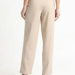 R&B Beige Relaxed Fit Mid Rise Trousers image 2