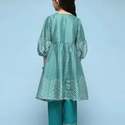 BIBA Girls Kids Green Printed Kurta Set image 2