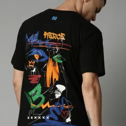 Breakbounce Paint Splash Black Graphic Print Crew T-Shirt image 2