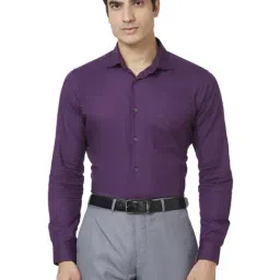 Park Avenue Violet Pure Cotton Slim Fit Shirt-picture-18