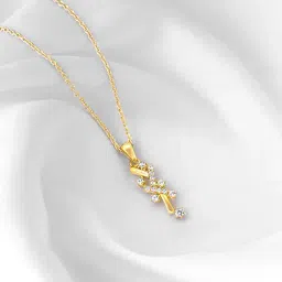 GIVA 92.5 Sterling Silver Golden Zigzag Pendant with Link Chain-picture-13