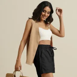 trueBrowns Black Plain Shorts image 3