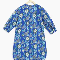 Campana Kids Dark Blue Floral Print Kurta image 2