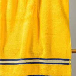 Nautica Vintage Crew Stripe Yellow & Grey Cotton 500 GSM Super Soft Zero Twist Bath Towel - Set of 2 image 2