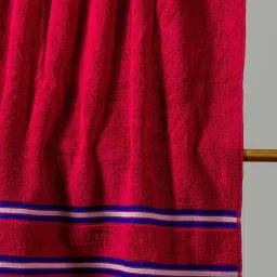 Nautica Vintage Crew Stripe Burgundy & Beige Cotton 500 GSM Zero Twist Bath Towel - Set of 2 image 2