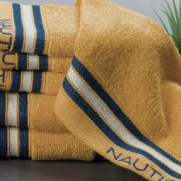 Nautica Vintage Crew Stripe Beige Cotton 500 GSM Super Soft Zero Twist Towel Set - 6 Pcs image 2