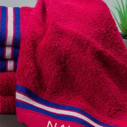 Nautica Vintage Crew Stripe Burgundy Cotton 500 GSM Super Soft Zero Twist Towel Set - 6 Pcs image 2