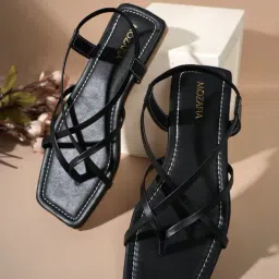 Mozafia Women's Black Sling Back Sandals-image-76