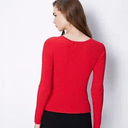 Cover Story Red Regular Fit Sweater image 2