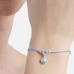 Zavya 92.5 Sterling Silver Blue Thread Enamel Bracelet in Rhodium-Plating image 2