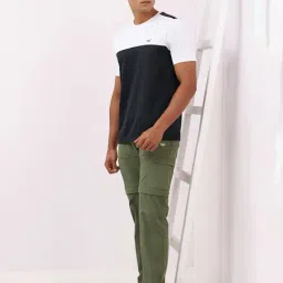 Wildcraft Black & White Regular Fit Colourblocked T-Shirt image 5