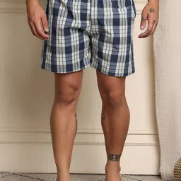Mast & Harbour Checked Pure Cotton Boxer B01-S-picture-27