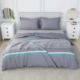Nautica Hampton Grey & Aqua 100% Cotton 210 TC 150 GSM Double Comforter image 2