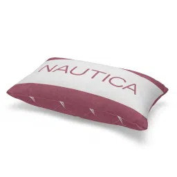 Nautica Logo Stripe Dull Pink & Grape Microfibre 300 GSM Premium Cushion Covers - Set of 2 image 2