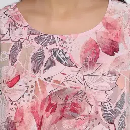 Aurelia Pink Poly Georgette Printed Kurti image 4