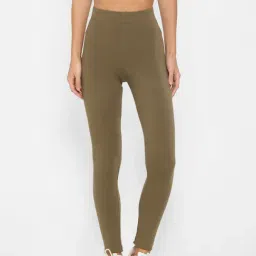 Forever 21 Olive Slim Fit Leggings-image-1