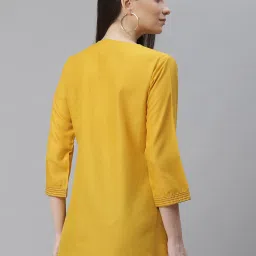 Cottinfab Mustard Regular Fit Cotton Tunic image 2