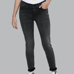 Levi's 710 Dark Grey Mid Rise Skinny Fit Jeans-image-23
