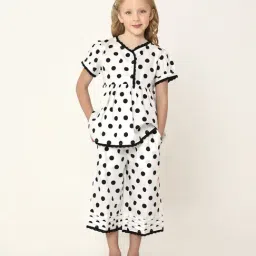 Cherry Crumble by Nitt Hyman Kids White Polka Dot Polkadot Nightsuit-picture-22