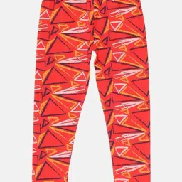 Kiddopanti Kids Red Printed Leggings-picture-33