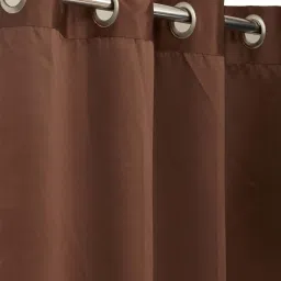 Swayam Brown Blackout Eyelet Door Curtain - Single Piece (7 Ft) image 2
