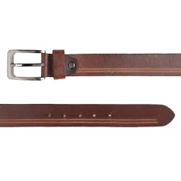 Cantabil Brown Striped Casual Leather Belt for Men image 3