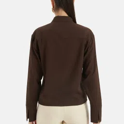 Kazo Coffee Brown Textured Shirt image 2