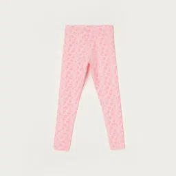 Fame Forever by Lifestyle Kids Pink Cotton Floral Print Leggings image 2