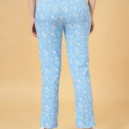 Dreamz by Pantaloons Blue Cotton Floral Print Pyjamas image 2