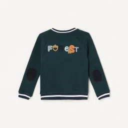 Juniors by Lifestyle Green Cotton Embroidered Full Sleeves Jacket image 2