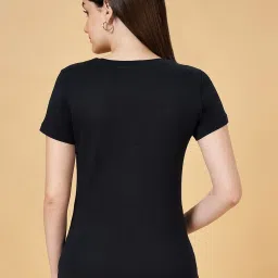 Honey by Pantaloons Black Cotton Printed Top image 2