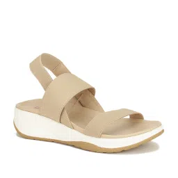 Bata Women's Red Label Beige Sling Back Wedges image 2