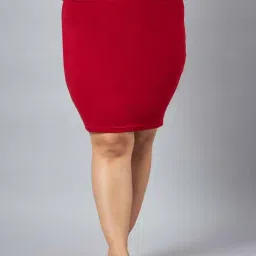 Secrets By ZeroKaata Red Plain Skirt Shapewear-picture-13