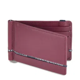 Tommy Hilfiger Larvik Wine Formal Leather Money Clip Wallet for Men image 2