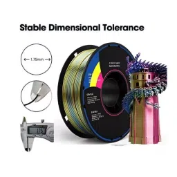 FiLAMONT 3 In 1 Color 3D Printer Filament Silk PLA Red, Gold and Purple image 3